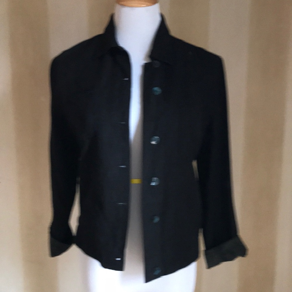 Chico’s black silk and linen jacket
